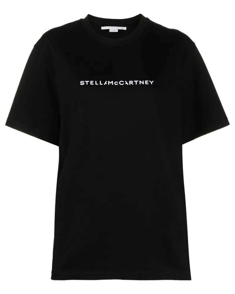 Stella McCartney T-Shirt mit Logo-Print - Schwarz Schwarz