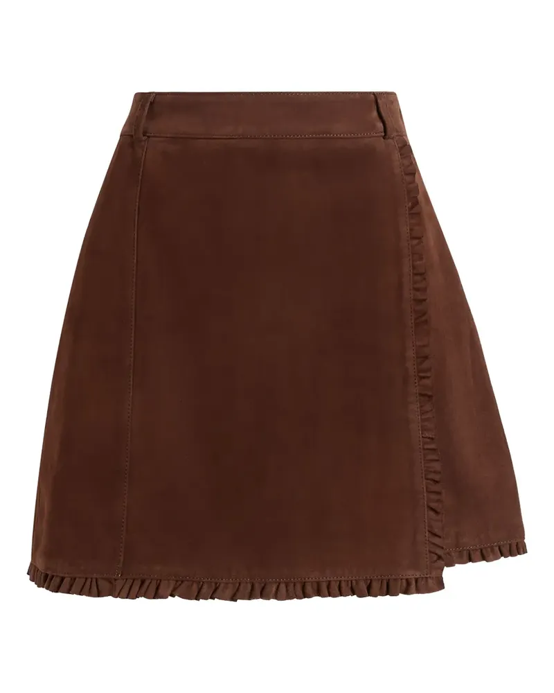 Cinq à Sept Gerüschter Scotlyn Minirock - Braun Braun