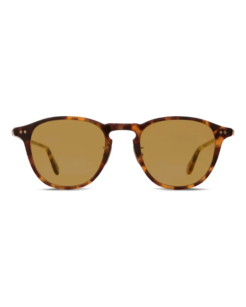 Garrett Leight Runde Hampton Sonnenbrille in Schildpattoptik - Braun Braun