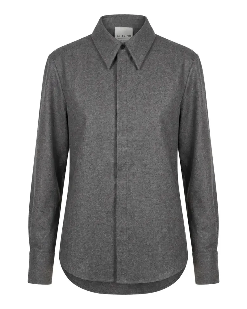 Sa Su Phi concealed-front wool shirt - Grau Grau