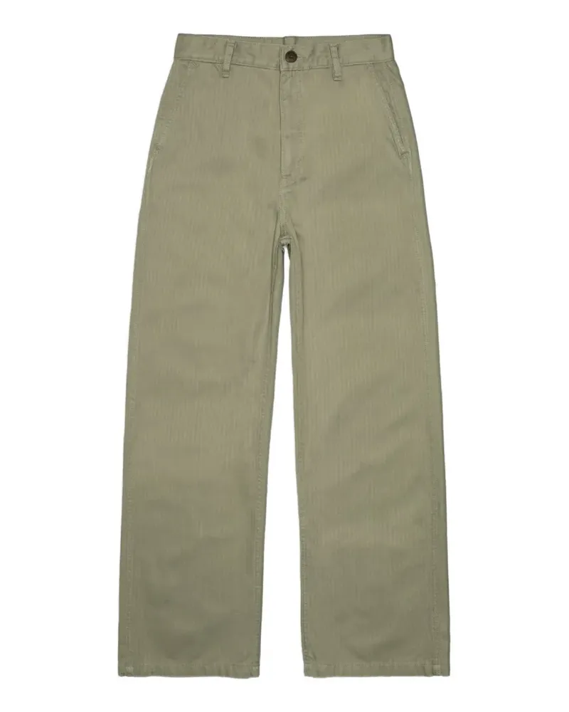 Nudie Jeans Wendy herringbone wide-leg trousers - Grün Grün