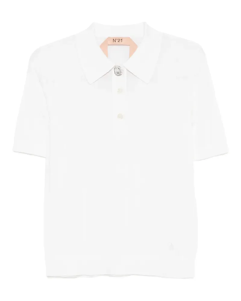 N° 21 embellished-button polo top - Nude Nude