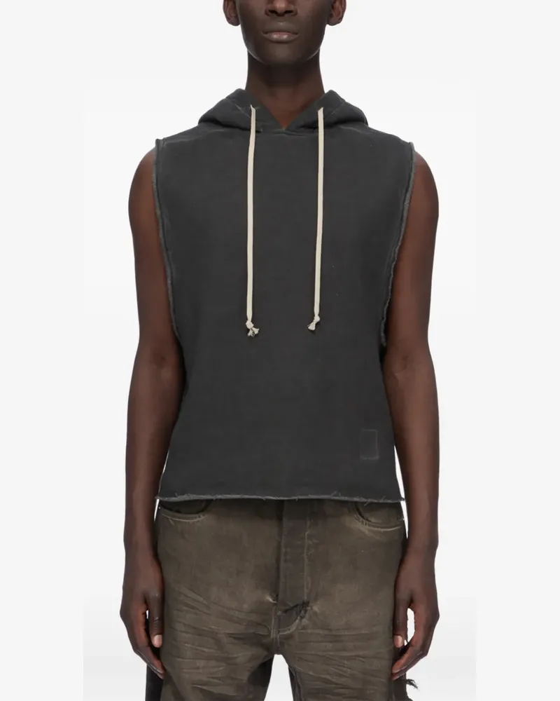 DRKSHDW by Rick Owens sleeveless raw-cut hoodie - Schwarz Schwarz