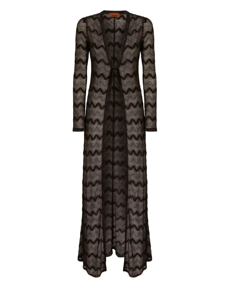Missoni Lamé-Kaftan mit Zickzackmuster - Schwarz Schwarz