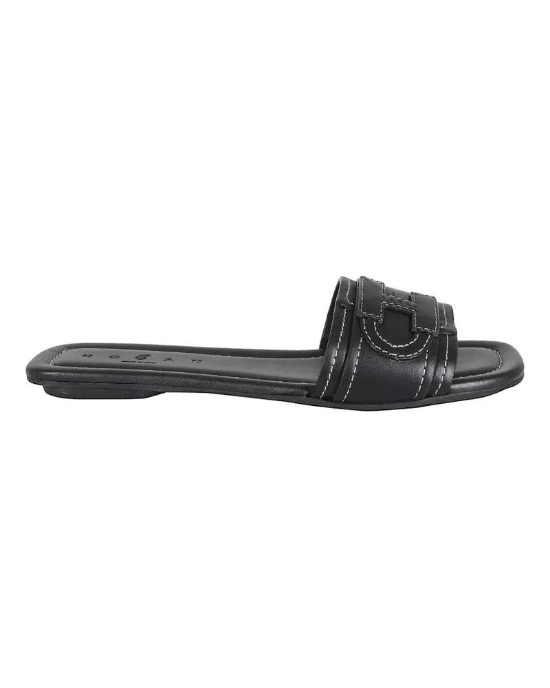 Hogan H685 contrast-stitch H logo sandals - Schwarz Schwarz