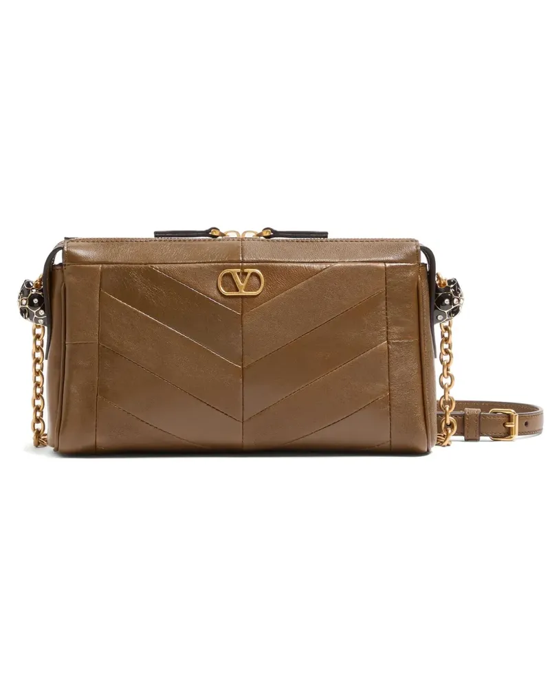 Valentino Garavani Kleine Panthea Umhängetasche mit Zickzackmuster - Braun Braun