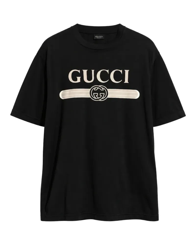 Gucci T-Shirt mit Logo-Print - Schwarz Schwarz