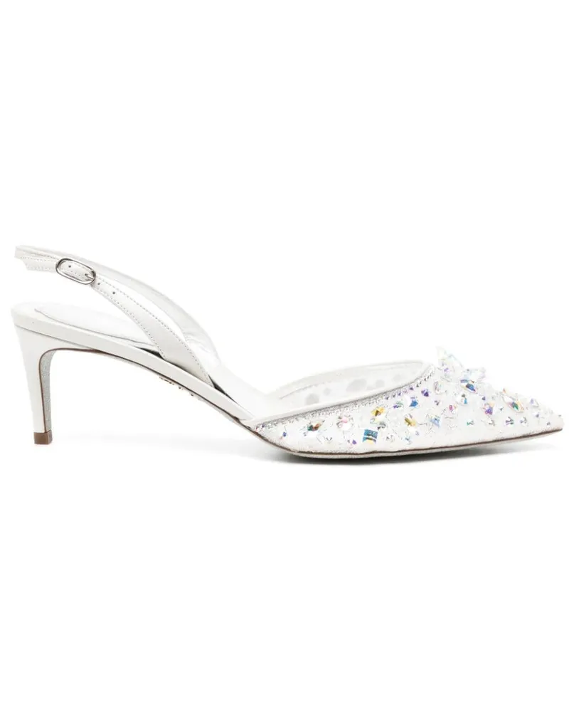 René Caovilla Cinderella Pumps 60mm - Weiß Weiß