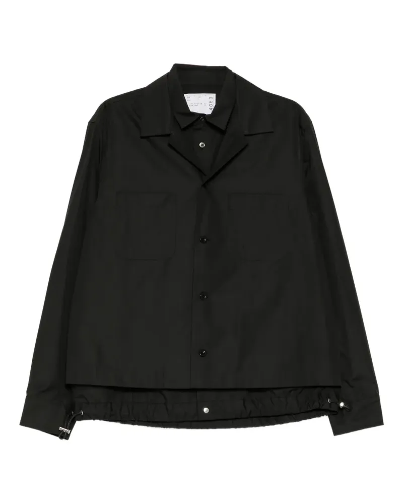 Sacai layered shirt jacket - Schwarz Schwarz