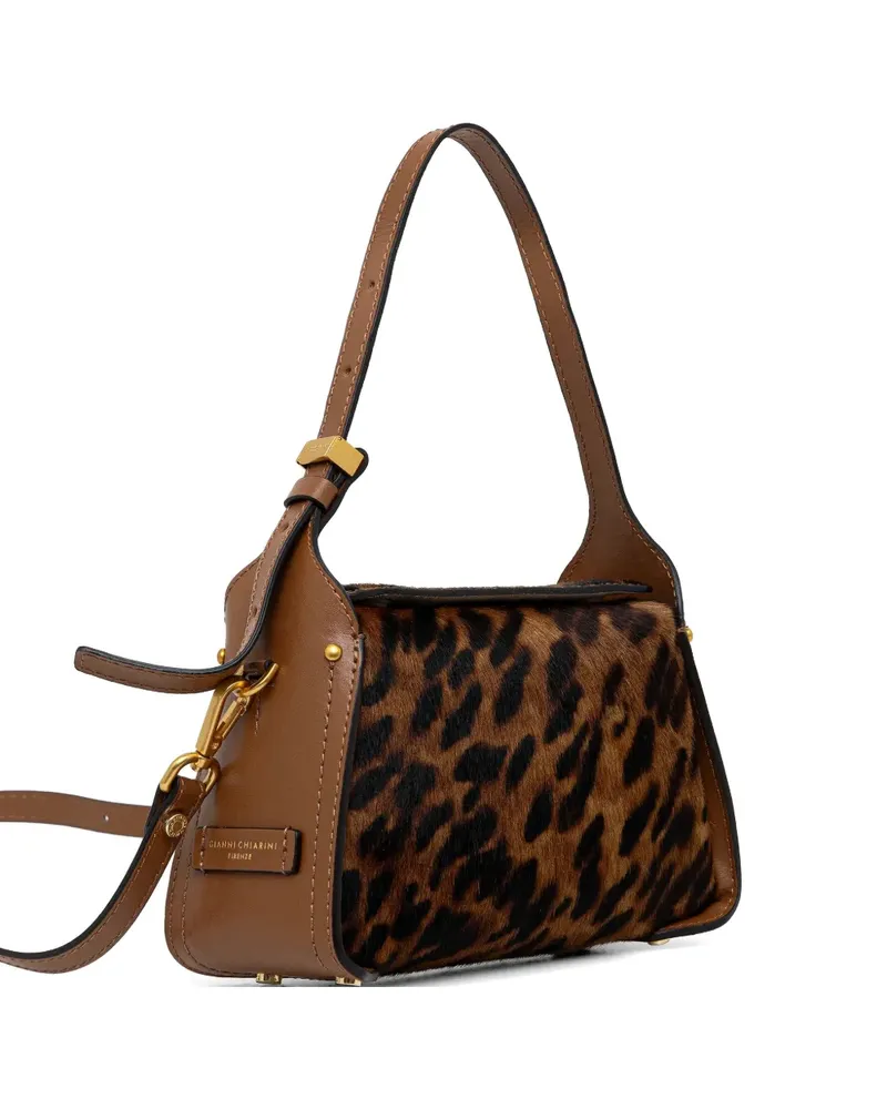 Gianni Chiarini Schultertasche mit Leoparden-Print - Braun Braun