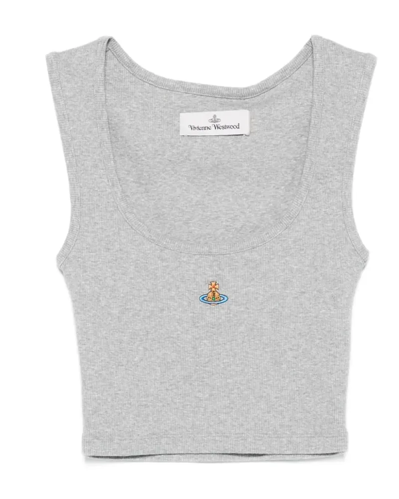 Vivienne Westwood Trägershirt mit Orb-Stickerei - Grau Grau