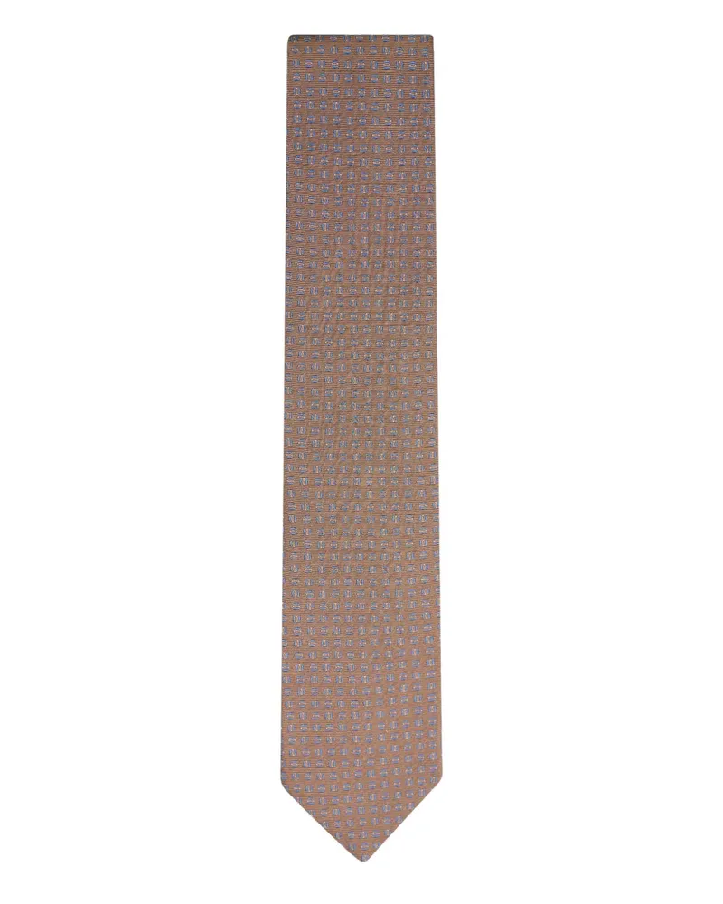Canali Geometrisch gemusterte Krawatte - Braun Braun