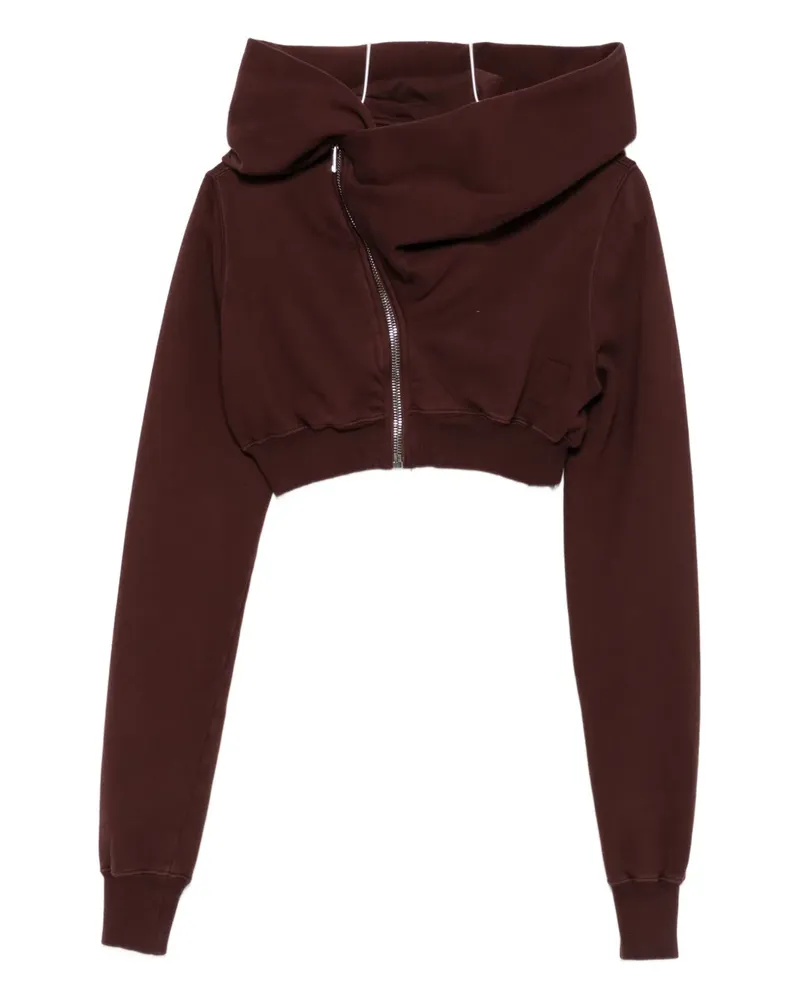 DRKSHDW by Rick Owens Cropped-Sweatshirt mit Wasserfallkragen - Rot Rot