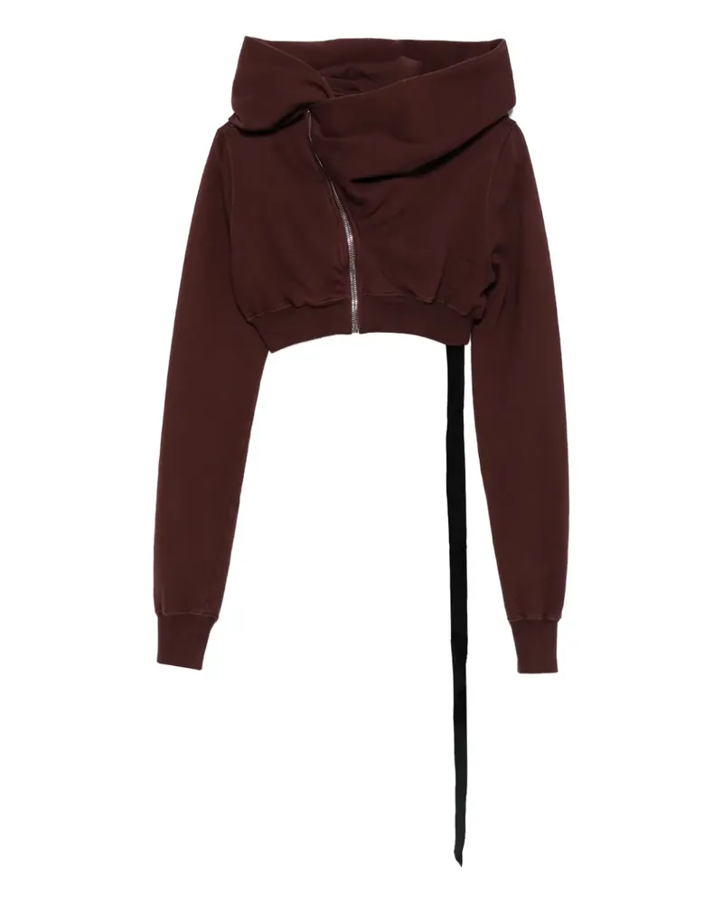 DRKSHDW by Rick Owens Cropped-Sweatshirt mit Wasserfallkragen - Rot Rot