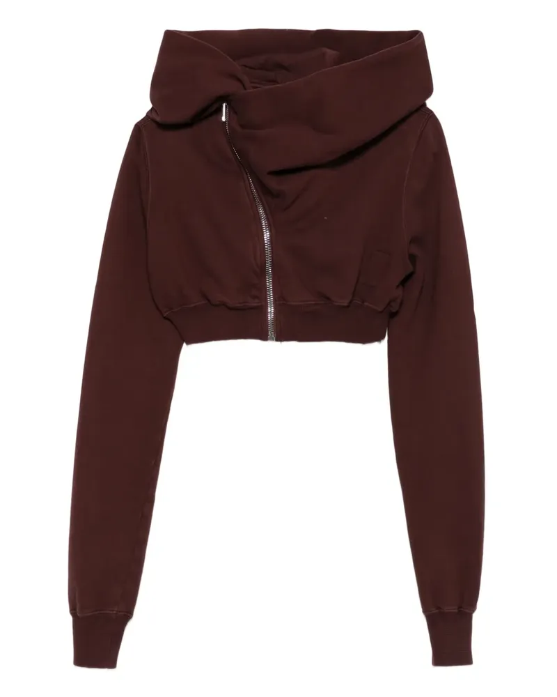 DRKSHDW by Rick Owens Cropped-Sweatshirt mit Wasserfallkragen - Rot Rot