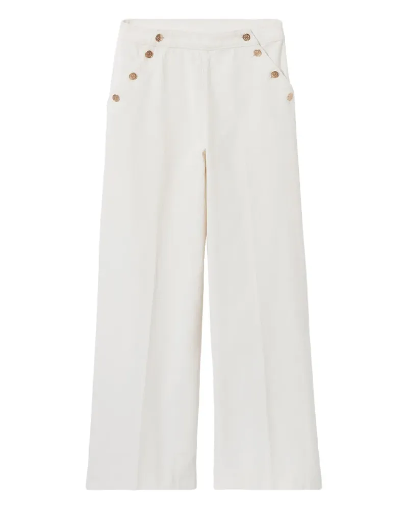 Claudie Pierlot button-fastening corduroy pants - Weiß Weiß
