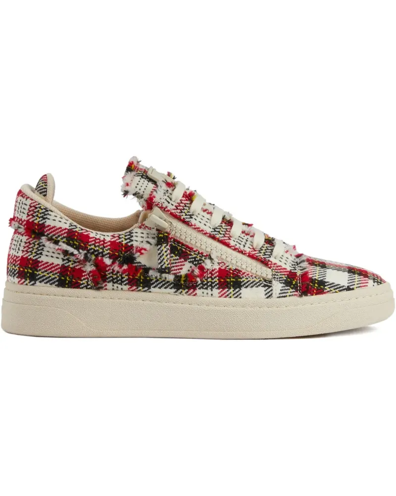 Giuseppe Zanotti tartan zip sneakers - Weiß Weiß