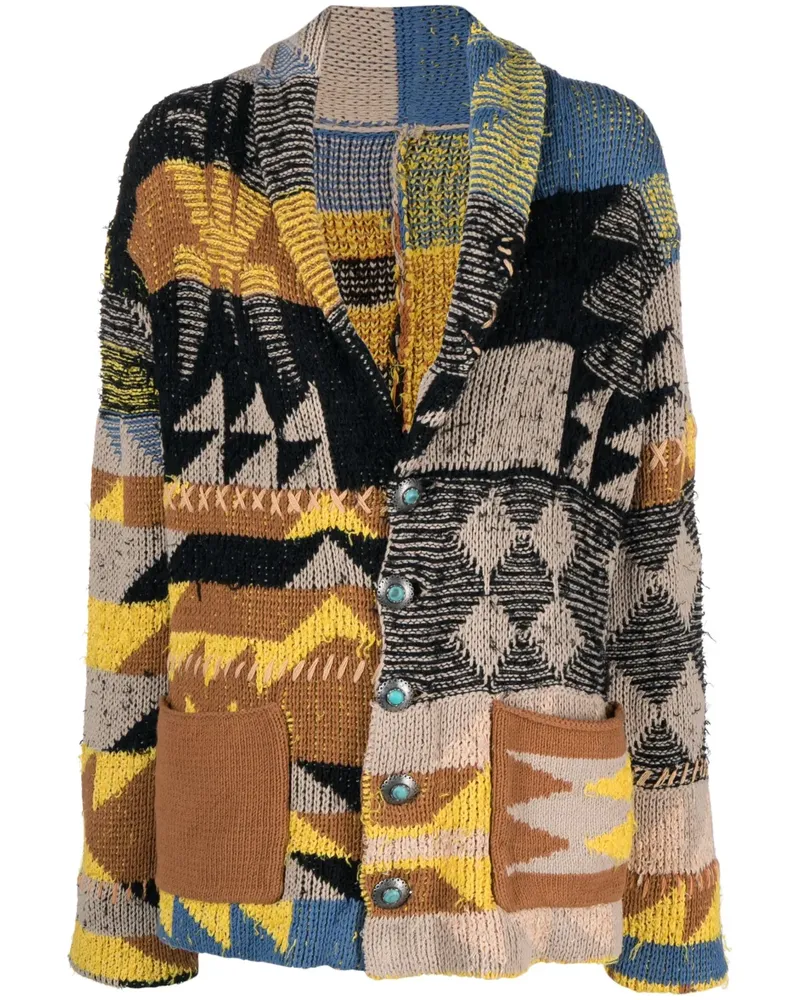 Fortela Hoppy Patchwork-Cardigan - Blau Blau