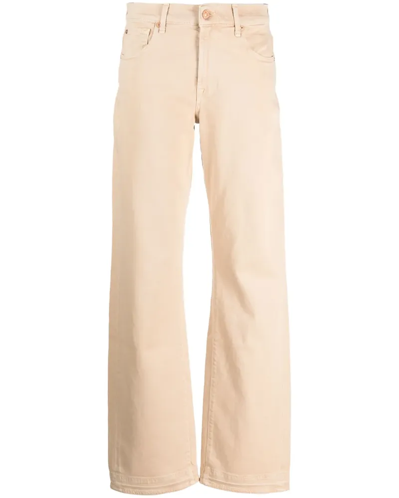 7 for all mankind Halbhohe Straight-Leg-Jeans - Nude Nude