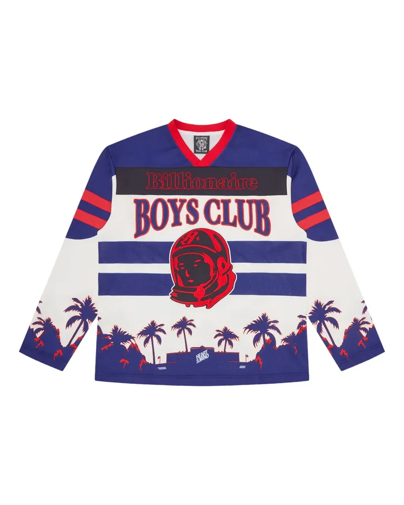 Billionaire Boys Club Stadium Hockey striped graphic jersey - Weiß Weiß