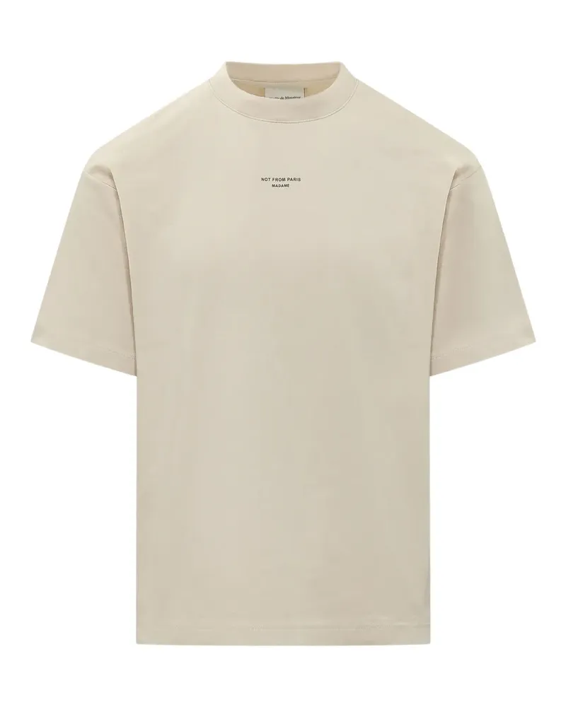 Drôle de Monsieur Classic Slogan T-Shirt - Nude Nude
