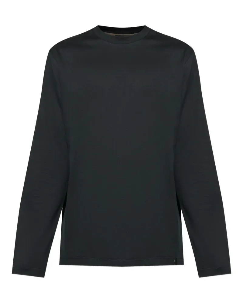 Brioni Klassisches Langarmshirt - Schwarz Schwarz