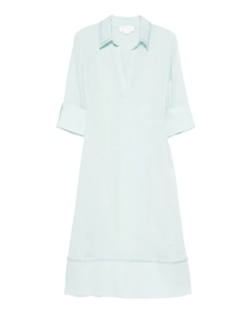 Genny Midikleid mit V-Ausschnitt - Blau Blau