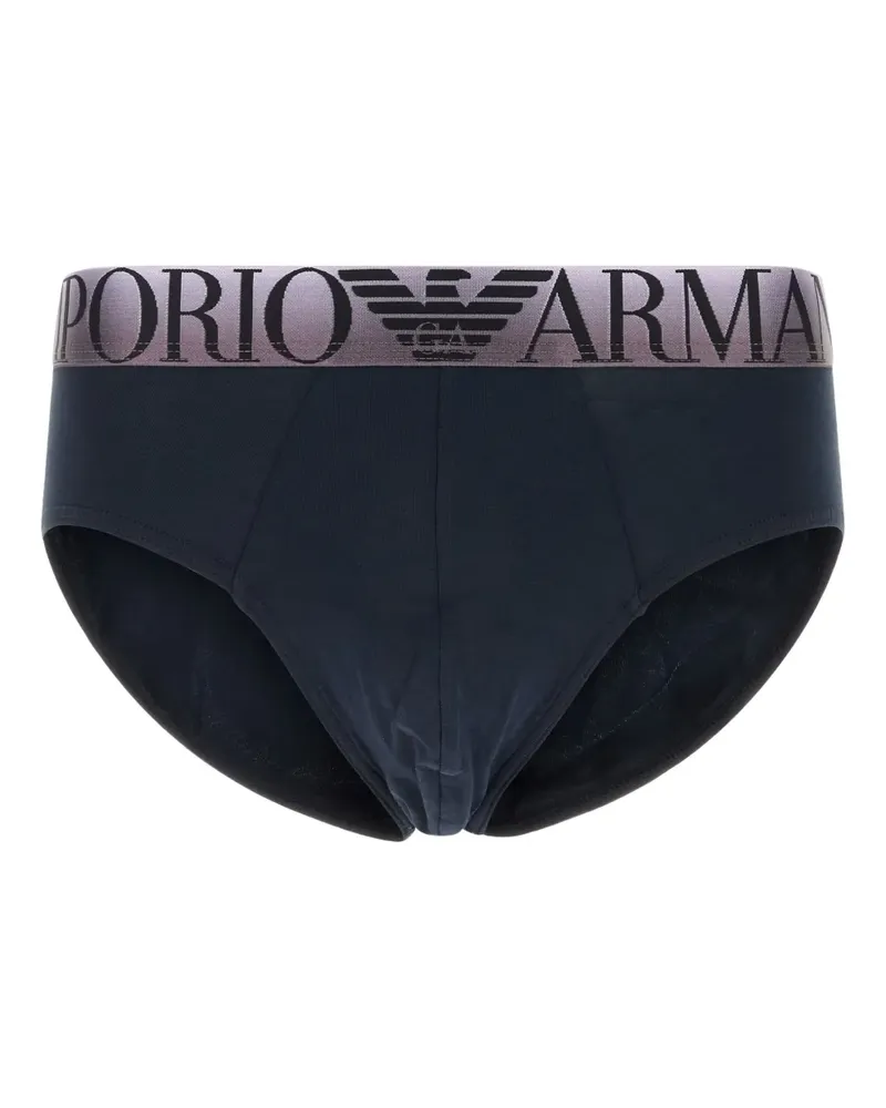 Emporio Armani Slip mit Logo-Print - Blau Blau