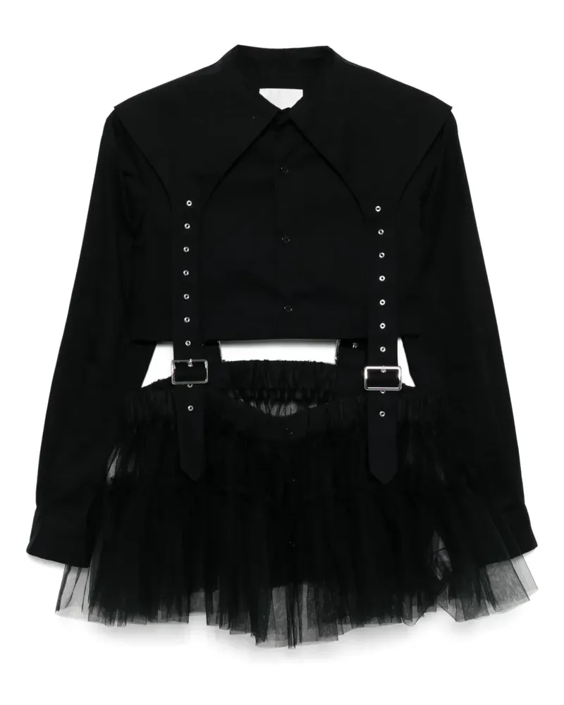 Noir Kei Ninomiya Hemdkleid - Schwarz Schwarz