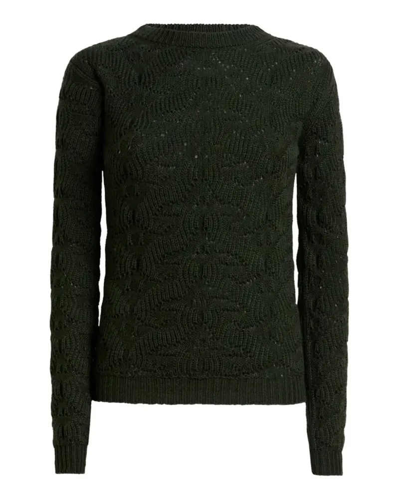Etro wool-blend sweater with paisley detailing - Grün Grün