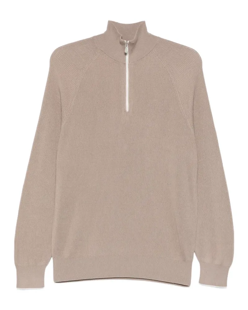 Brunello Cucinelli ribbed half-zip sweater - Grau Grau