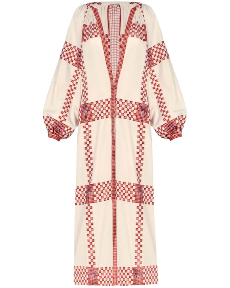 Johanna Ortiz Maxikleid mit geometrischem Print - Nude Nude