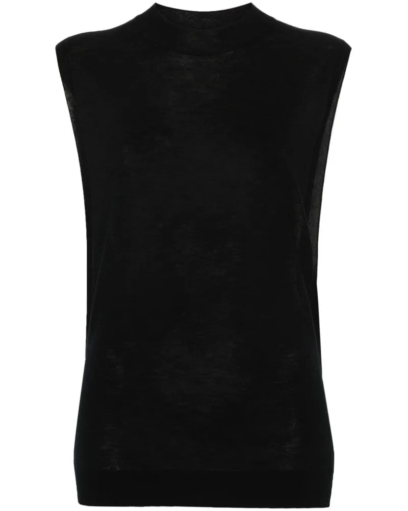 SPORTMAX Top aus Woll-Seidengemisch - Schwarz Schwarz
