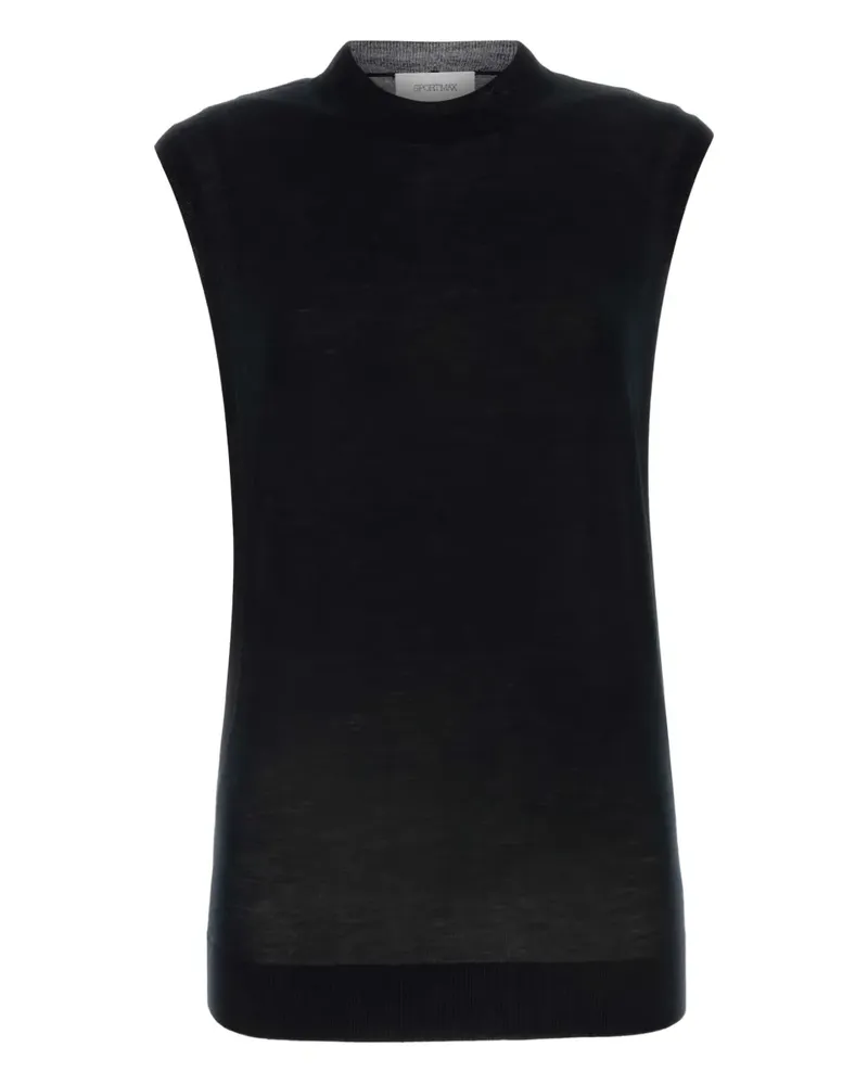 SPORTMAX Top aus Woll-Seidengemisch - Schwarz Schwarz