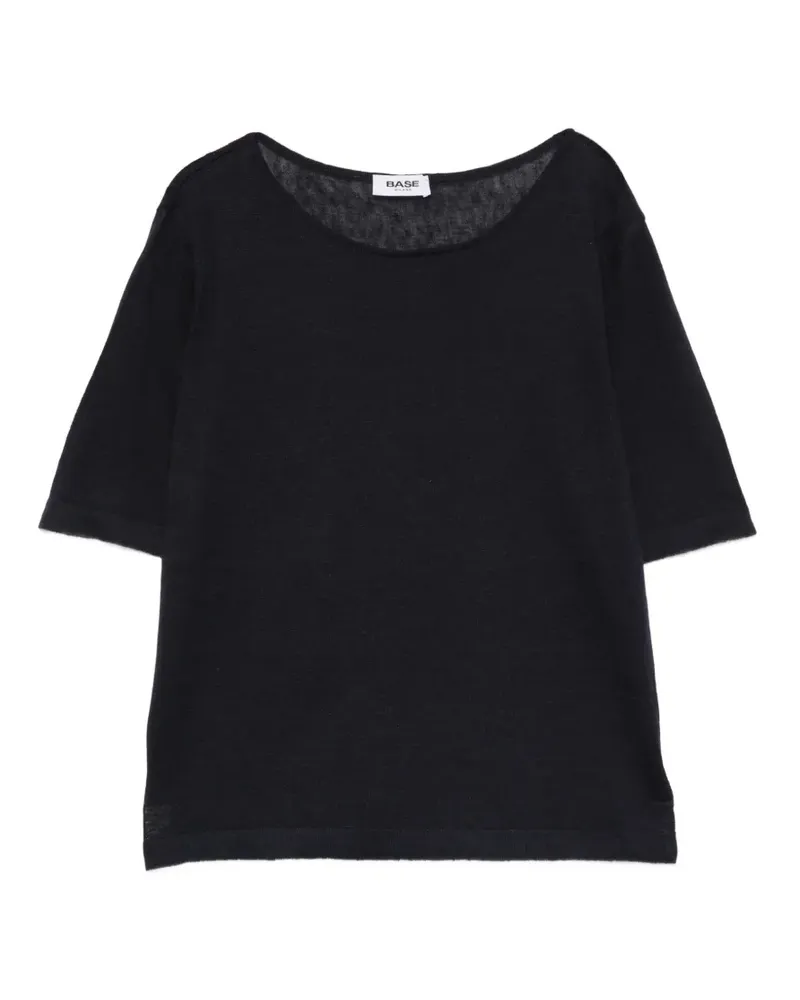 BASE Milano T-Shirt mit rundem Ausschnitt - Blau Blau