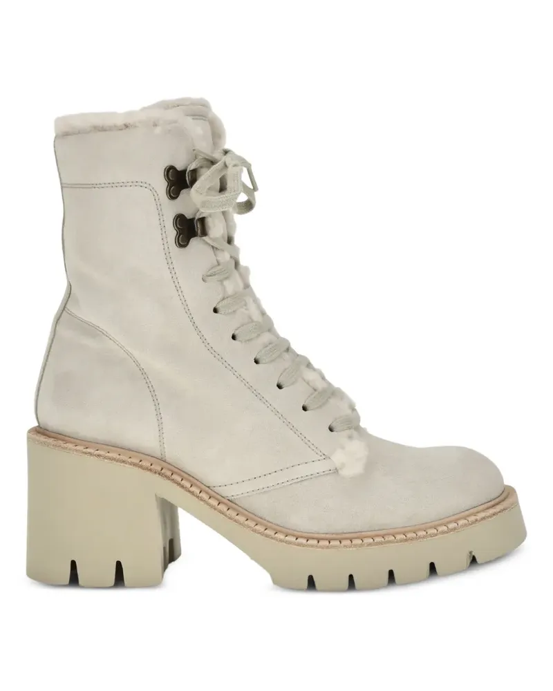 Pedro Garcia Zineta shearling-trim ankle boots - Weiß Weiß