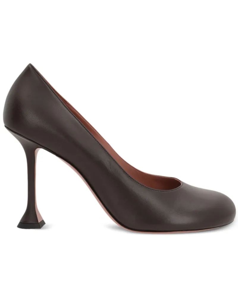 Amina Muaddi Iris Pumps mit Pyramidenabsatz 95mm - Braun Braun