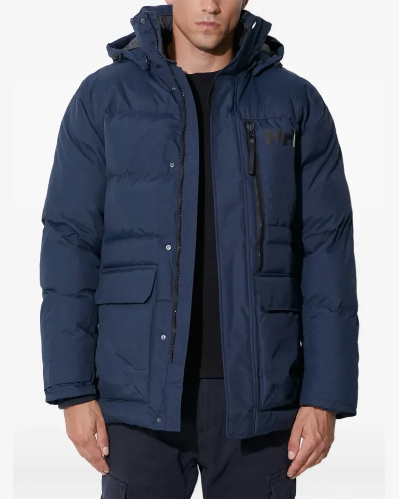 Helly Hansen hooded logo-detail padded jacket - Blau Blau