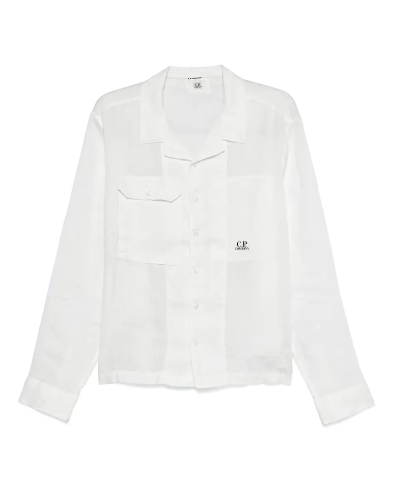 C.P. Company Hemdjacke aus Leinen - Weiß Weiß