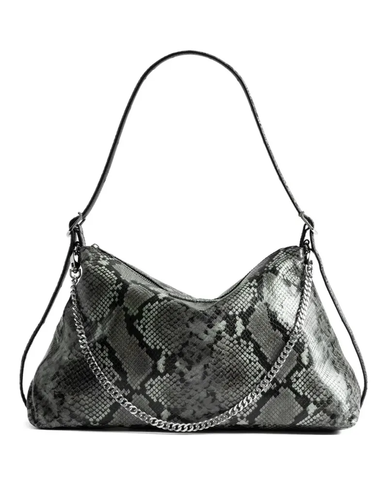 Zadig & Voltaire Jim Wild python-effect shoulder bag - Grau Grau