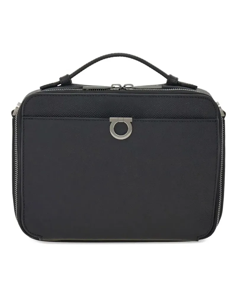 Ferragamo Gehämmerte Gancini Schultertasche - Schwarz Schwarz
