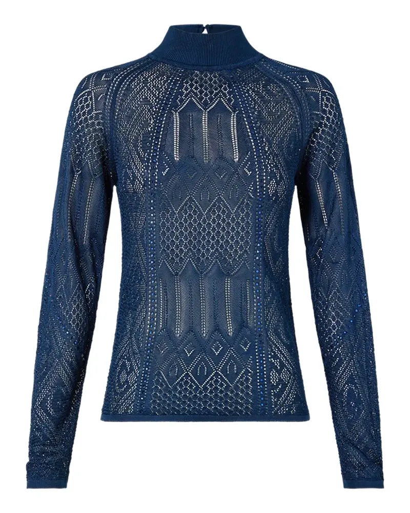 Camilla Langarmshirt mit Kristallen - Blau Blau
