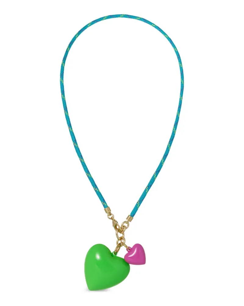 Roxanne Assoulin Happy Cord heart-pendant necklace - Grün Grün