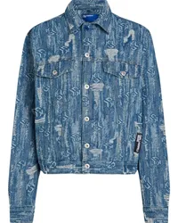 Karl Lagerfeld Jeansjacke aus Monogramm-Jacquard Blau