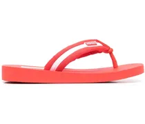 Gestreifte Flip-Flops mit Logo