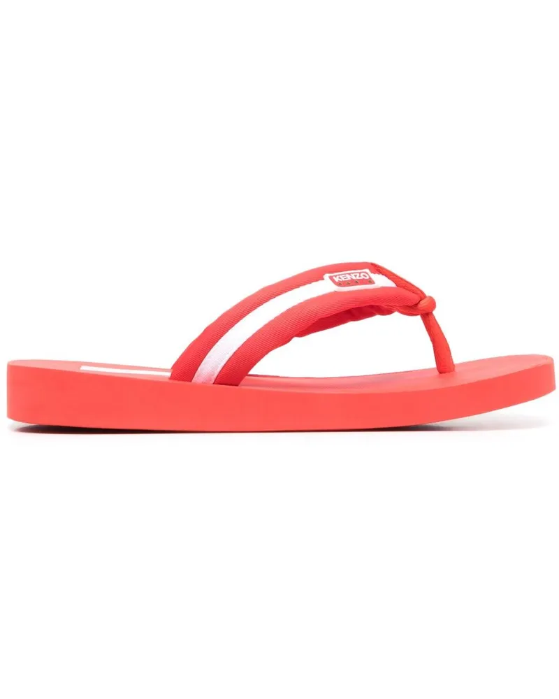 Kenzo Gestreifte Flip-Flops mit Logo Rot