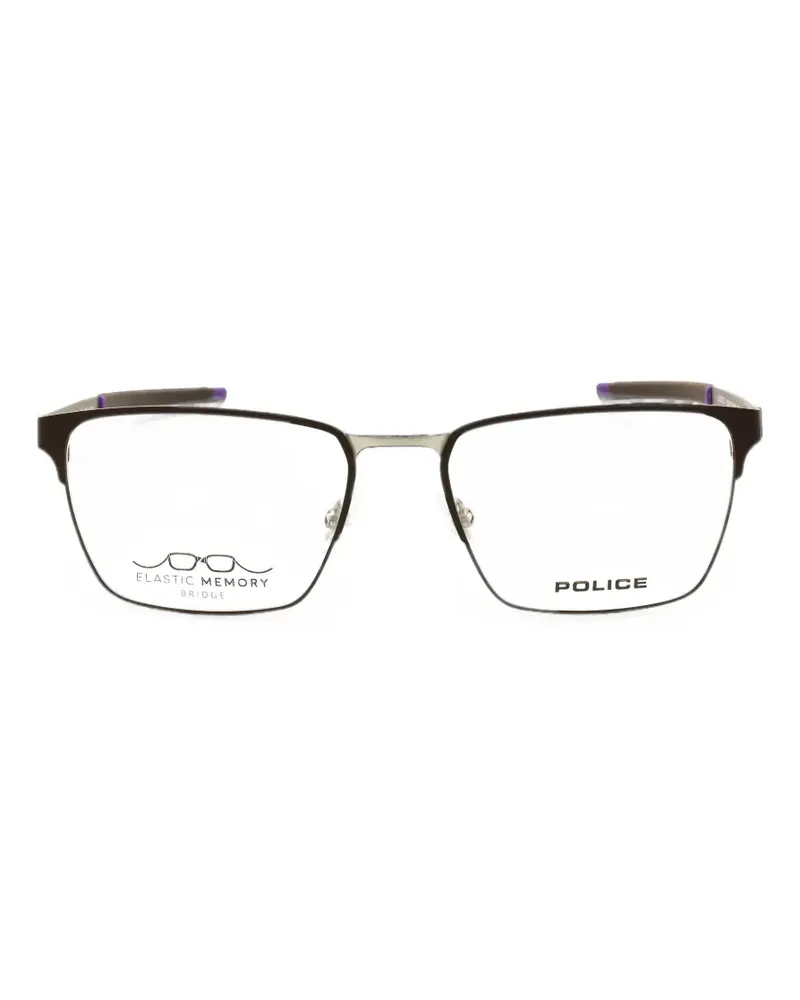 Police rectangle-frame glasses - Schwarz Schwarz