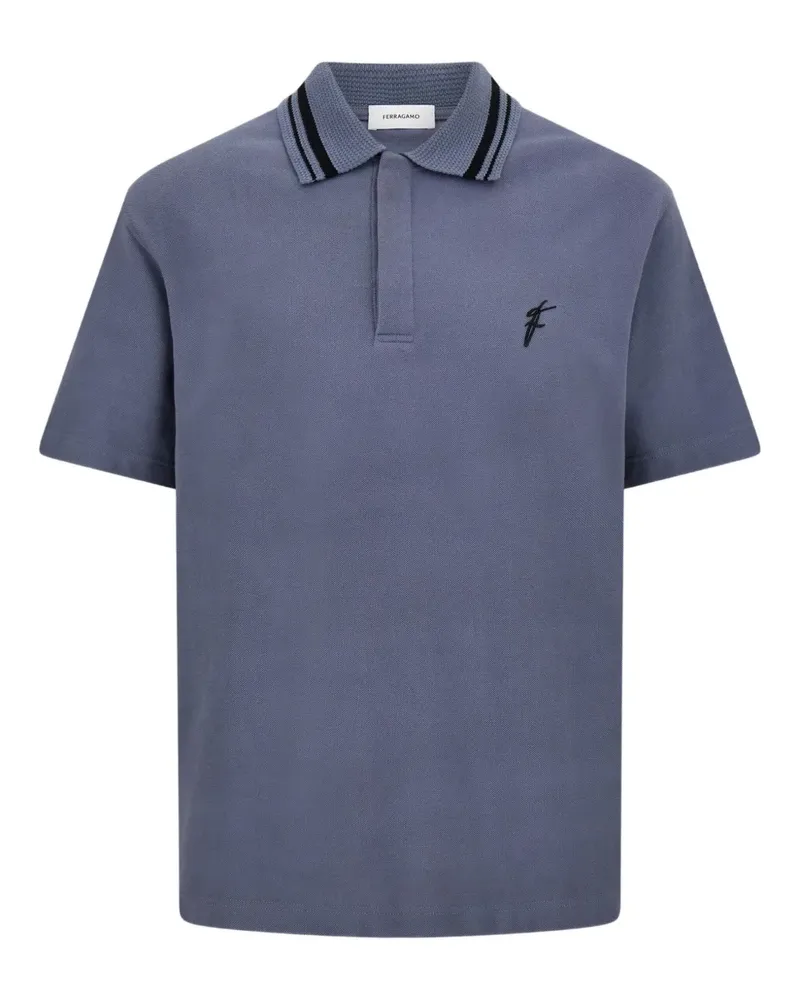 Ferragamo Poloshirt aus Piqué - Blau Blau