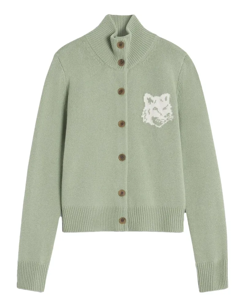 Kitsuné button-fastening cardigan - Grün Grün