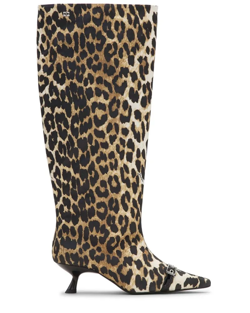 Ganni Stiefel mit Leoparden-Print - Braun Braun